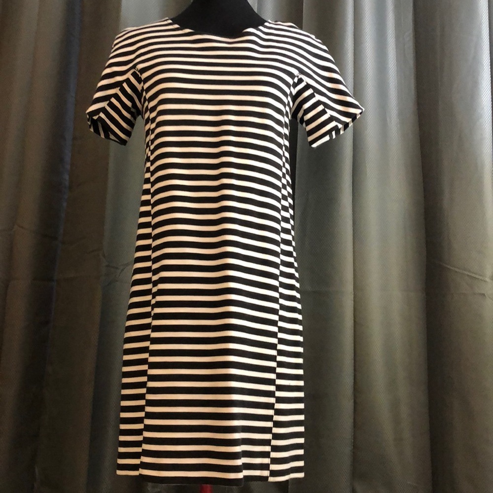 J crew black and white striped dress